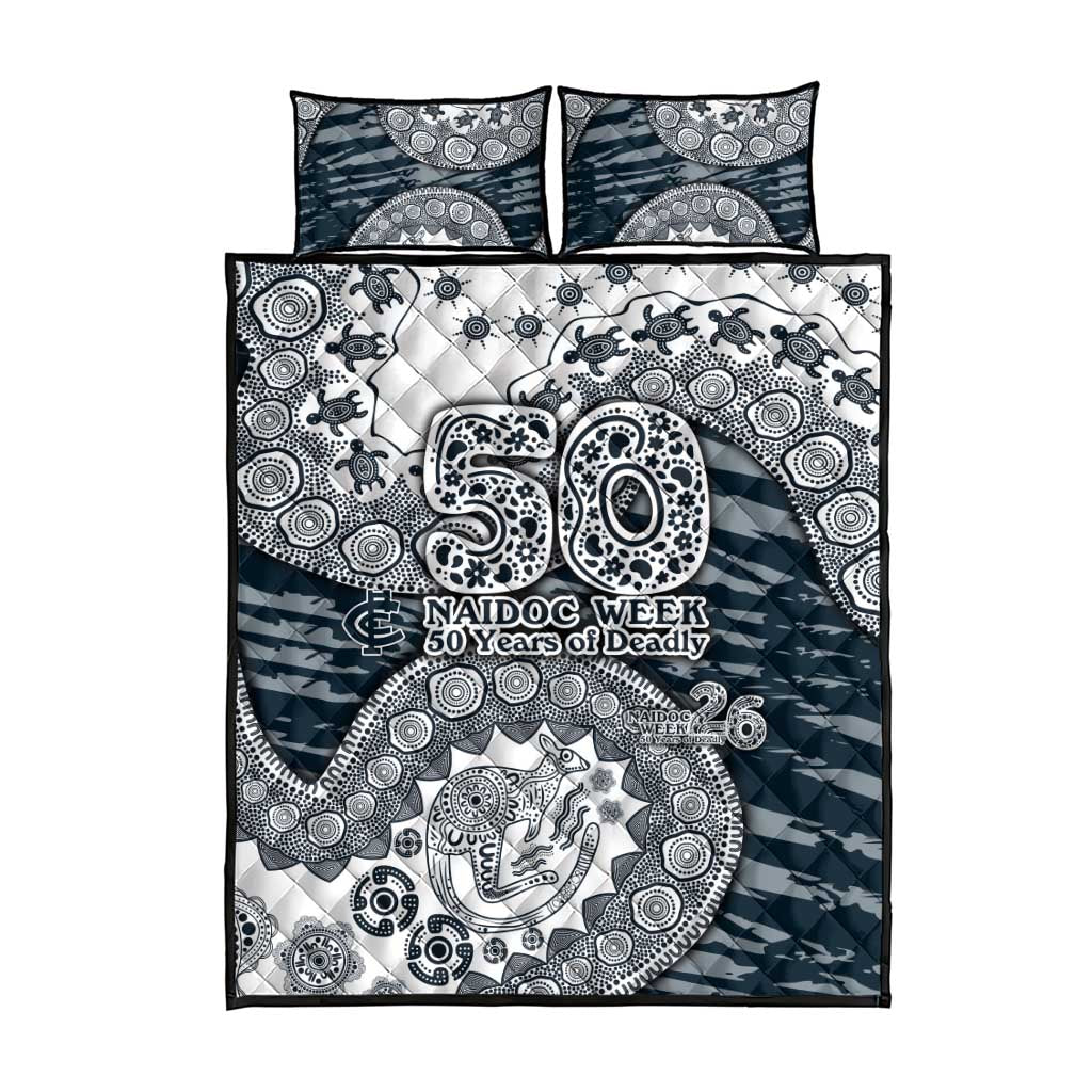 Carlton Blues NAIDOC Week 2026 Quilt Bed Set Australian Aboriginal Dot Art Dreamtime Pattern Style