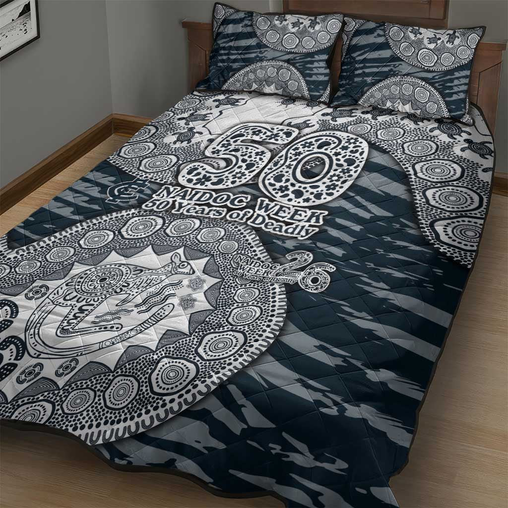 Carlton Blues NAIDOC Week 2026 Quilt Bed Set Australian Aboriginal Dot Art Dreamtime Pattern Style