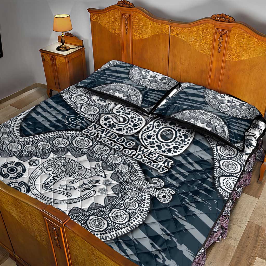 Carlton Blues NAIDOC Week 2026 Quilt Bed Set Australian Aboriginal Dot Art Dreamtime Pattern Style