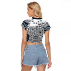 Carlton Blues NAIDOC Week 2026 Raglan Cropped T Shirt Australian Aboriginal Dot Art Dreamtime Pattern Style