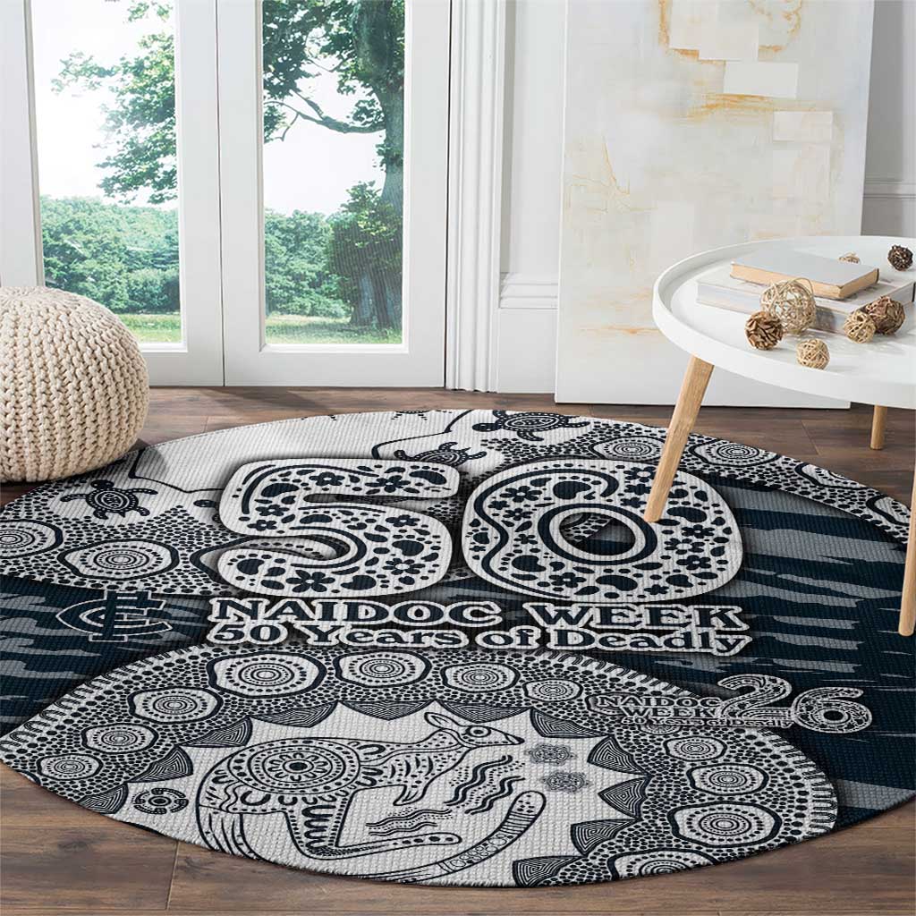 Carlton Blues NAIDOC Week 2026 Round Carpet Australian Aboriginal Dot Art Dreamtime Pattern Style