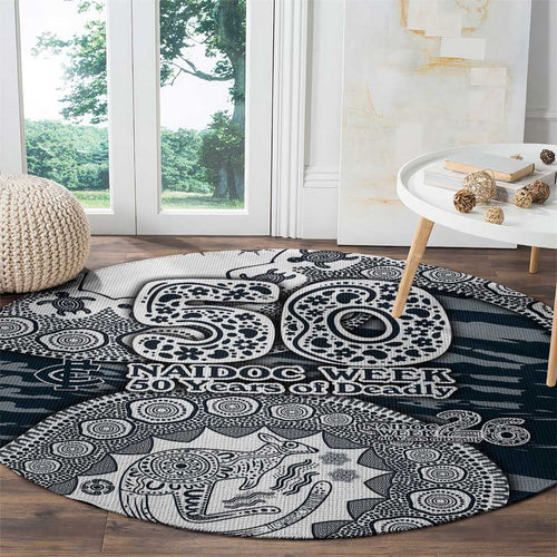 Carlton Blues NAIDOC Week 2026 Round Carpet Australian Aboriginal Dot Art Dreamtime Pattern Style