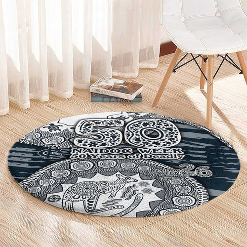 Carlton Blues NAIDOC Week 2026 Round Carpet Australian Aboriginal Dot Art Dreamtime Pattern Style