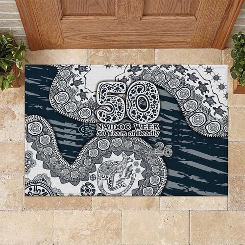 Carlton Blues NAIDOC Week 2026 Rubber Doormat Australian Aboriginal Dot Art Dreamtime Pattern Style