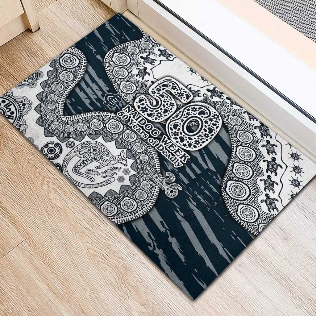 Carlton Blues NAIDOC Week 2026 Rubber Doormat Australian Aboriginal Dot Art Dreamtime Pattern Style