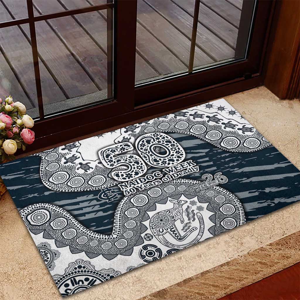 Carlton Blues NAIDOC Week 2026 Rubber Doormat Australian Aboriginal Dot Art Dreamtime Pattern Style
