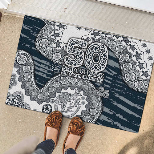 Carlton Blues NAIDOC Week 2026 Rubber Doormat Australian Aboriginal Dot Art Dreamtime Pattern Style