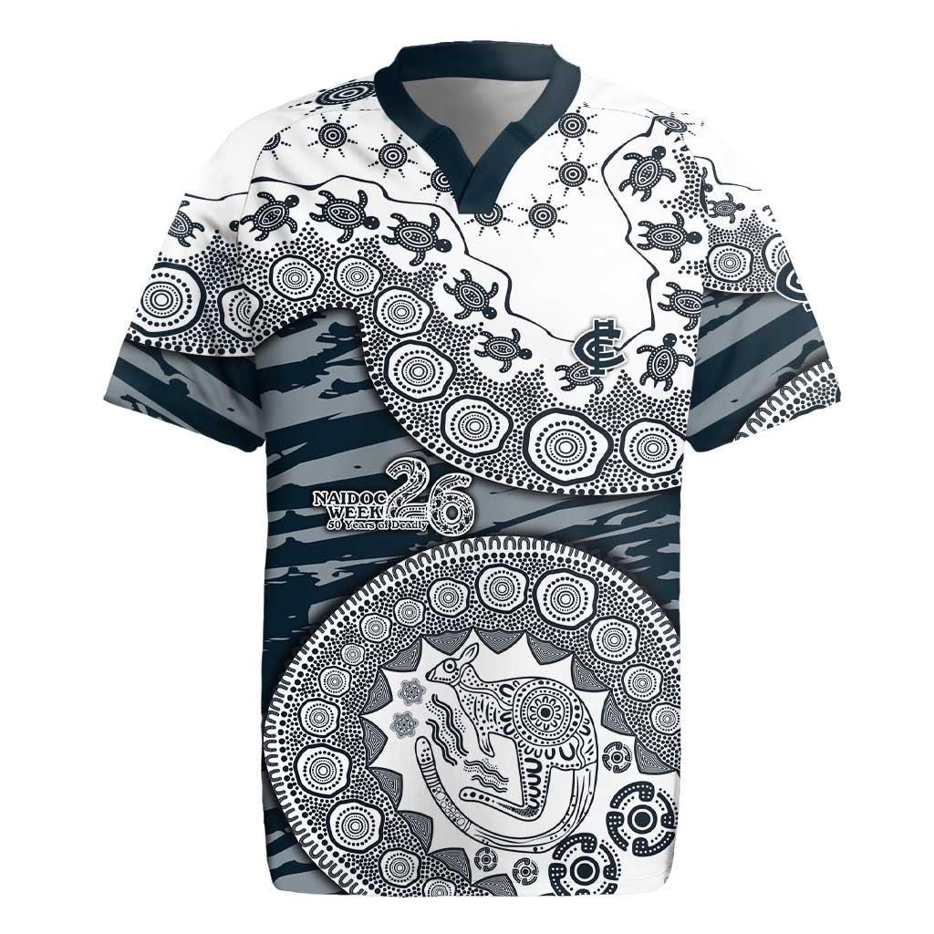 Carlton Blues NAIDOC Week 2026 Rugby Jersey Australian Aboriginal Dot Art Dreamtime Pattern Style