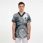 Carlton Blues NAIDOC Week 2026 Scrub Top Australian Aboriginal Dot Art Dreamtime Pattern Style