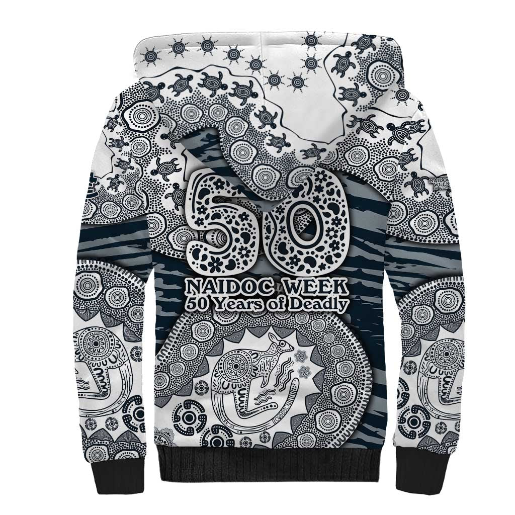 Carlton Blues NAIDOC Week 2026 Sherpa Hoodie Australian Aboriginal Dot Art Dreamtime Pattern Style