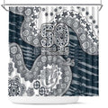 Carlton Blues NAIDOC Week 2026 Shower Curtain Australian Aboriginal Dot Art Dreamtime Pattern Style