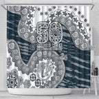 Carlton Blues NAIDOC Week 2026 Shower Curtain Australian Aboriginal Dot Art Dreamtime Pattern Style