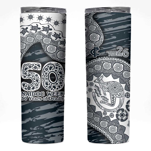 Carlton Blues NAIDOC Week 2026 Skinny Tumbler Australian Aboriginal Dot Art Dreamtime Pattern Style