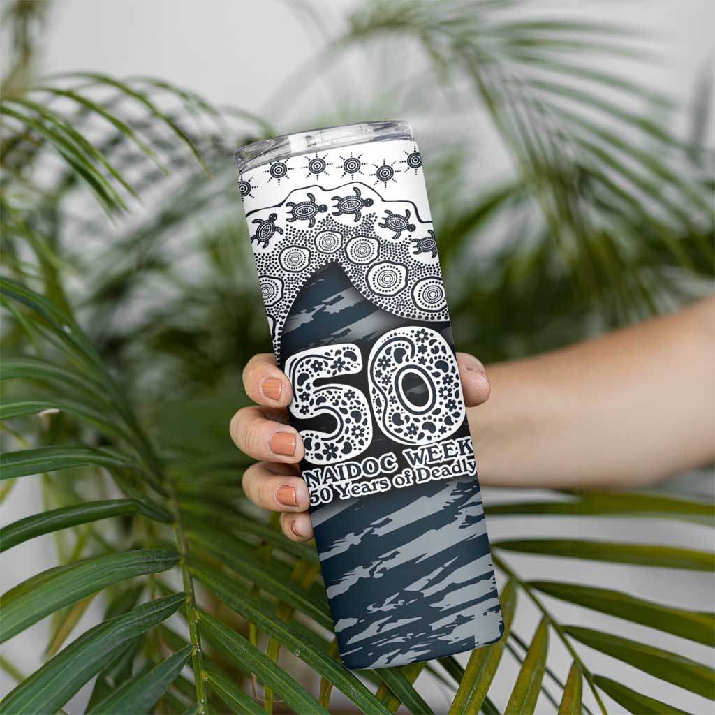 Carlton Blues NAIDOC Week 2026 Skinny Tumbler Australian Aboriginal Dot Art Dreamtime Pattern Style