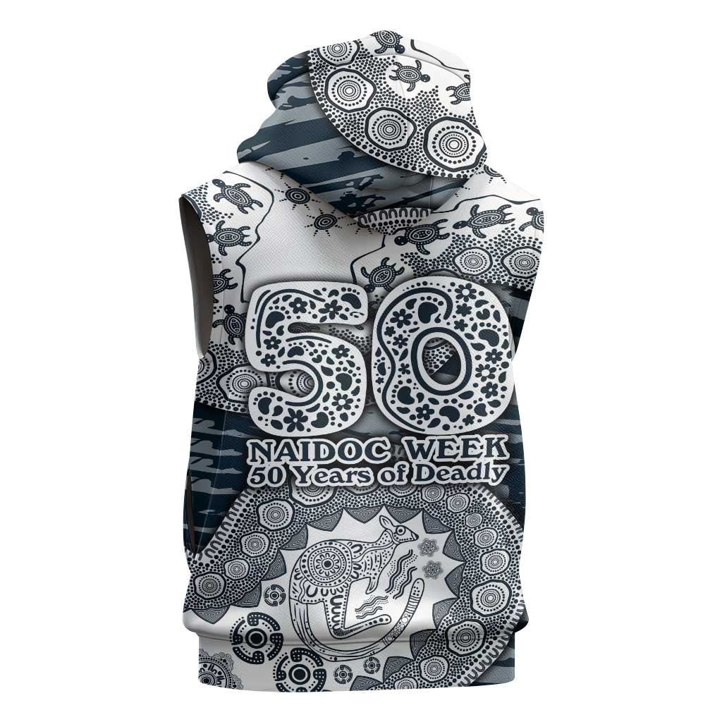 Carlton Blues NAIDOC Week 2026 Sleeveless Hoodie Australian Aboriginal Dot Art Dreamtime Pattern Style