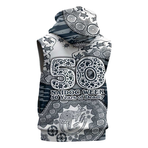Carlton Blues NAIDOC Week 2026 Sleeveless Hoodie Australian Aboriginal Dot Art Dreamtime Pattern Style