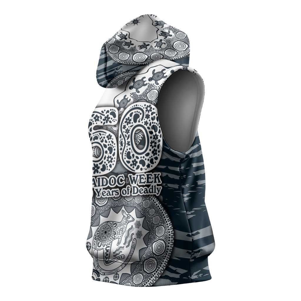Carlton Blues NAIDOC Week 2026 Sleeveless Hoodie Australian Aboriginal Dot Art Dreamtime Pattern Style