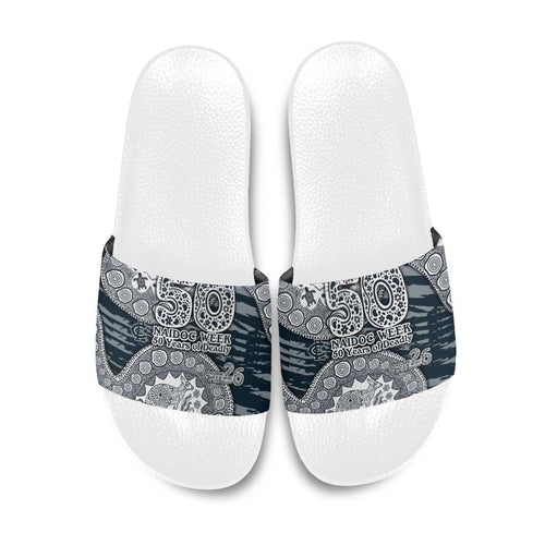 Carlton Blues NAIDOC Week 2026 Slide Sandals Australian Aboriginal Dot Art Dreamtime Pattern Style