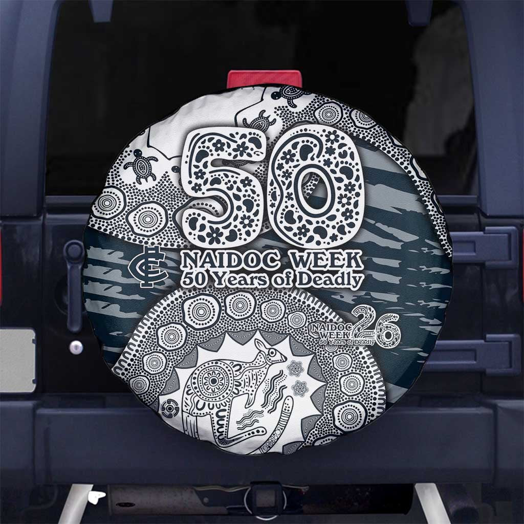 Carlton Blues NAIDOC Week 2026 Spare Tire Cover Australian Aboriginal Dot Art Dreamtime Pattern Style