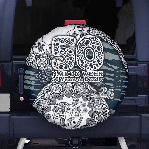 Carlton Blues NAIDOC Week 2026 Spare Tire Cover Australian Aboriginal Dot Art Dreamtime Pattern Style