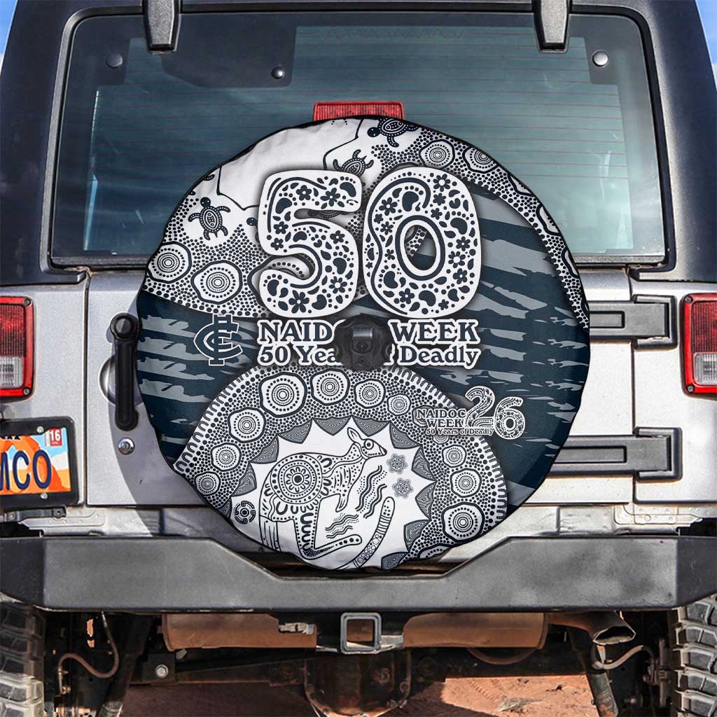 Carlton Blues NAIDOC Week 2026 Spare Tire Cover Australian Aboriginal Dot Art Dreamtime Pattern Style