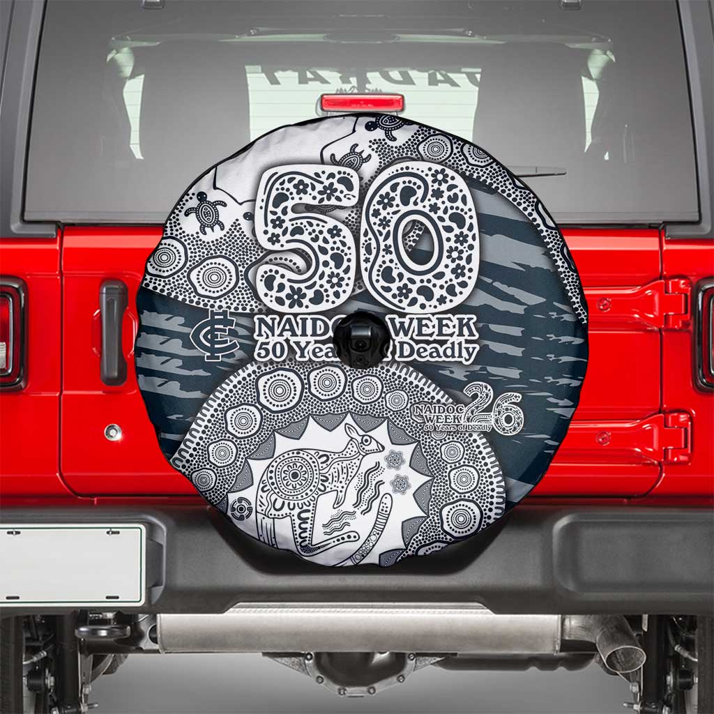 Carlton Blues NAIDOC Week 2026 Spare Tire Cover Australian Aboriginal Dot Art Dreamtime Pattern Style