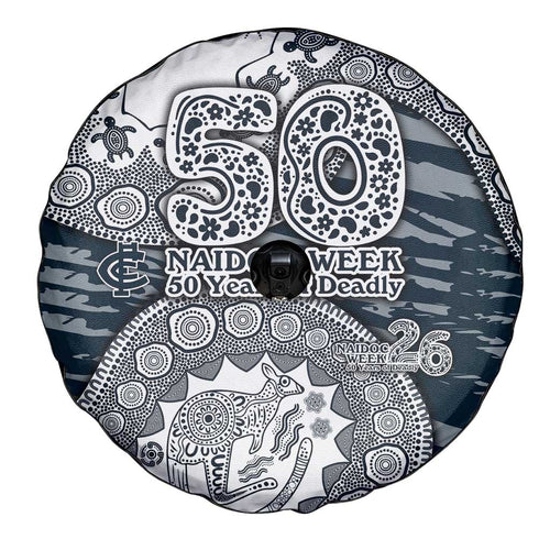 Carlton Blues NAIDOC Week 2026 Spare Tire Cover Australian Aboriginal Dot Art Dreamtime Pattern Style