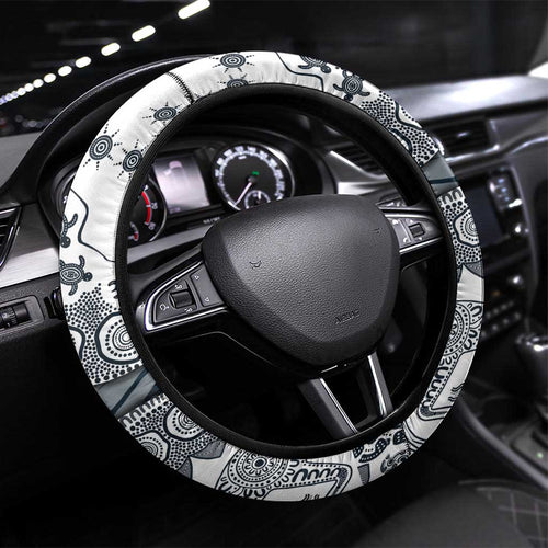 Carlton Blues NAIDOC Week 2026 Steering Wheel Cover Australian Aboriginal Dot Art Dreamtime Pattern Style
