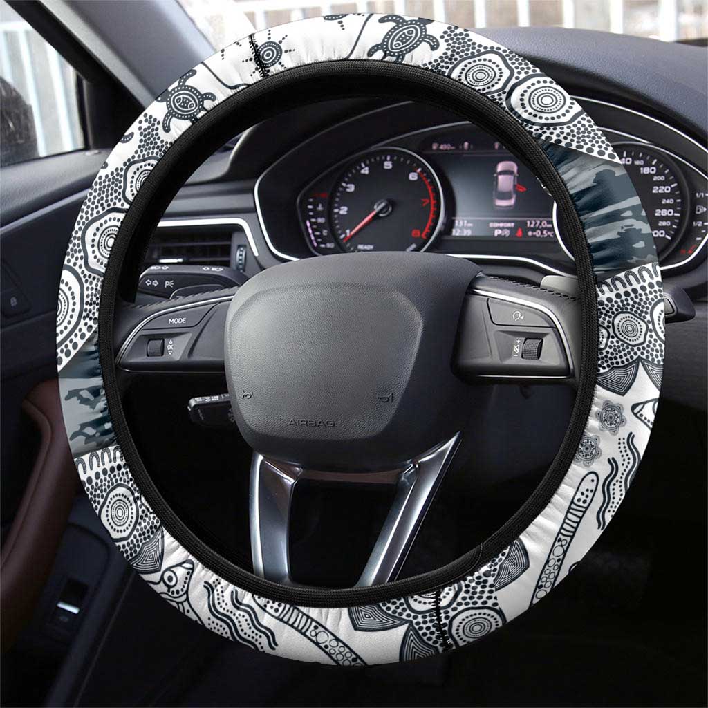 Carlton Blues NAIDOC Week 2026 Steering Wheel Cover Australian Aboriginal Dot Art Dreamtime Pattern Style