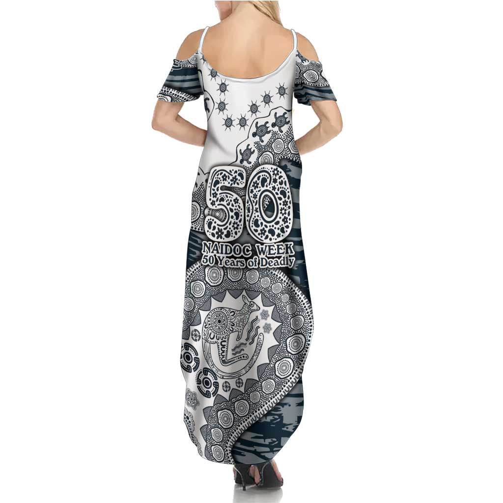 Carlton Blues NAIDOC Week 2026 Summer Maxi Dress Australian Aboriginal Dot Art Dreamtime Pattern Style
