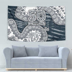 Carlton Blues NAIDOC Week 2026 Tapestry Australian Aboriginal Dot Art Dreamtime Pattern Style