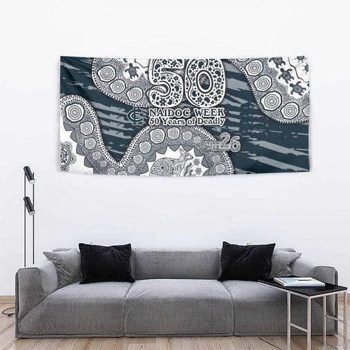 Carlton Blues NAIDOC Week 2026 Tapestry Australian Aboriginal Dot Art Dreamtime Pattern Style
