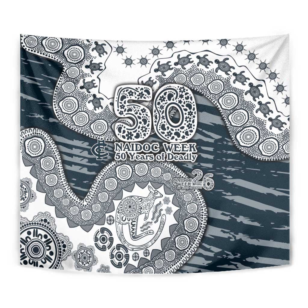 Carlton Blues NAIDOC Week 2026 Tapestry Australian Aboriginal Dot Art Dreamtime Pattern Style