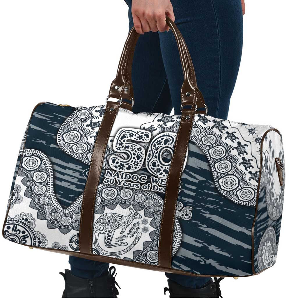 Carlton Blues NAIDOC Week 2026 Travel Bag Australian Aboriginal Dot Art Dreamtime Pattern Style