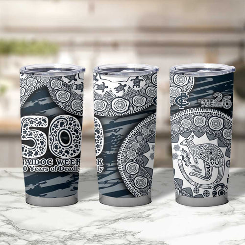 Carlton Blues NAIDOC Week 2026 Tumbler Cup Australian Aboriginal Dot Art Dreamtime Pattern Style
