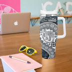 Carlton Blues NAIDOC Week 2026 Tumbler With Handle Australian Aboriginal Dot Art Dreamtime Pattern Style