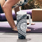 Carlton Blues NAIDOC Week 2026 Tumbler With Handle Australian Aboriginal Dot Art Dreamtime Pattern Style