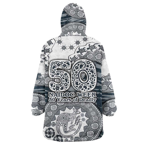 Carlton Blues NAIDOC Week 2026 Wearable Blanket Hoodie Australian Aboriginal Dot Art Dreamtime Pattern Style
