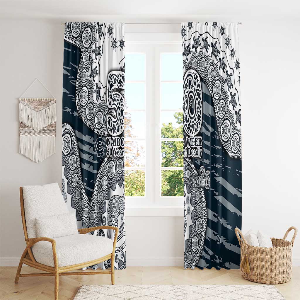Carlton Blues NAIDOC Week 2026 Window Curtain Australian Aboriginal Dot Art Dreamtime Pattern Style