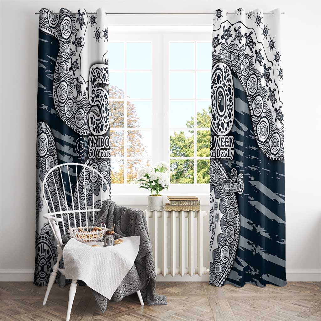 Carlton Blues NAIDOC Week 2026 Window Curtain Australian Aboriginal Dot Art Dreamtime Pattern Style