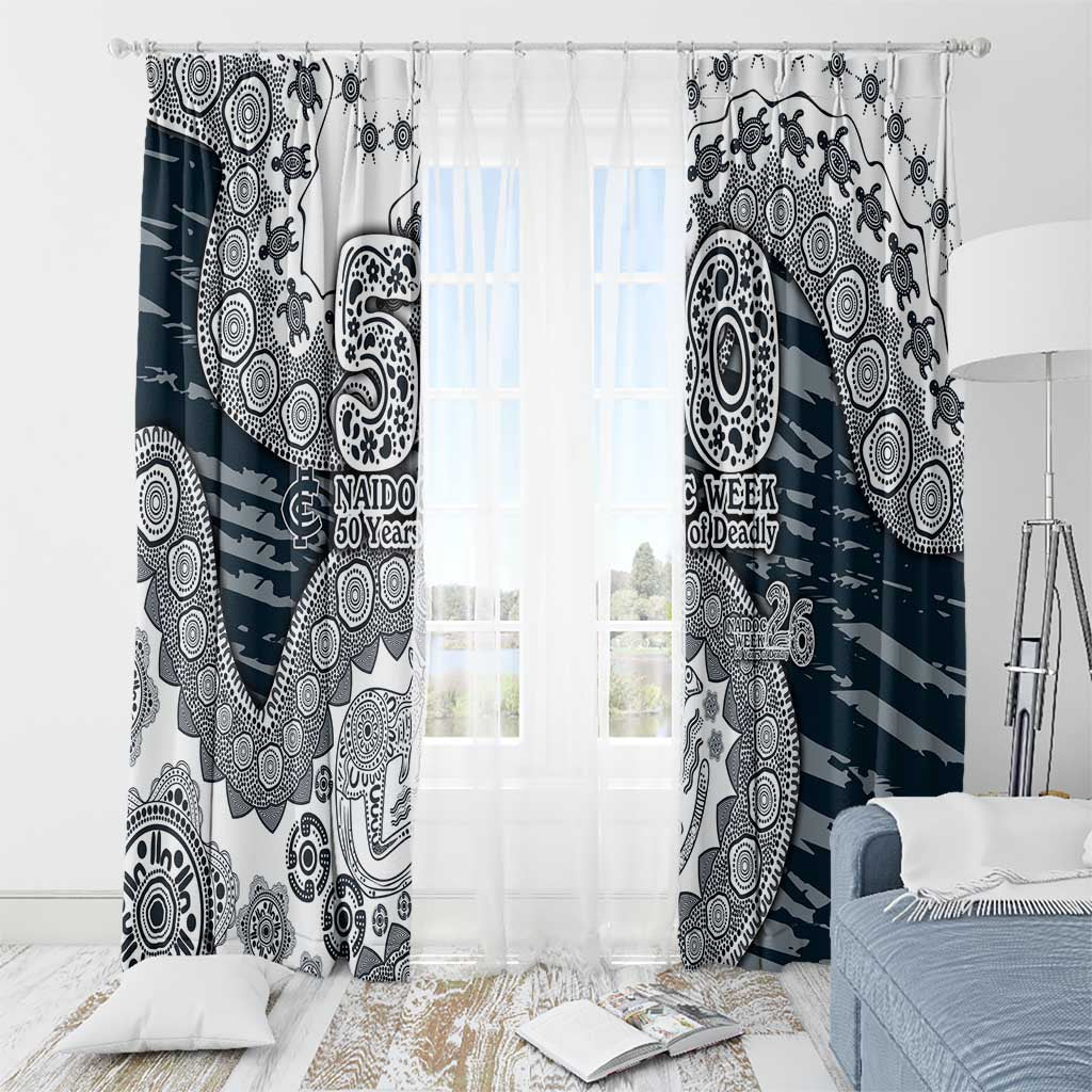 Carlton Blues NAIDOC Week 2026 Window Curtain Australian Aboriginal Dot Art Dreamtime Pattern Style