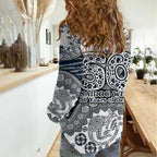 Carlton Blues NAIDOC Week 2026 Women Casual Shirt Australian Aboriginal Dot Art Dreamtime Pattern Style