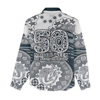 Carlton Blues NAIDOC Week 2026 Women Casual Shirt Australian Aboriginal Dot Art Dreamtime Pattern Style
