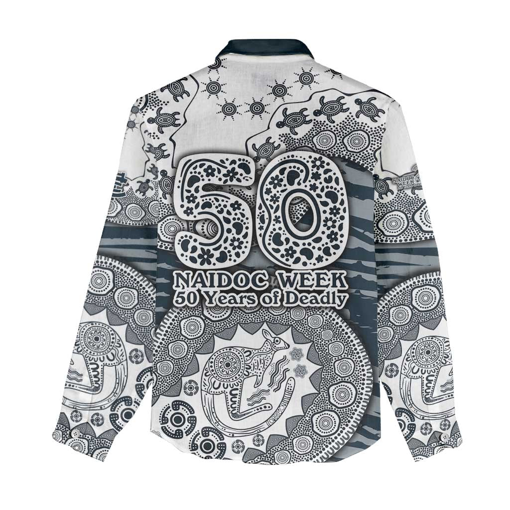 Carlton Blues NAIDOC Week 2026 Women Casual Shirt Australian Aboriginal Dot Art Dreamtime Pattern Style
