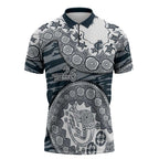 Carlton Blues NAIDOC Week 2026 Zipper Polo Shirt Australian Aboriginal Dot Art Dreamtime Pattern Style