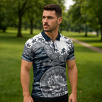 Carlton Blues NAIDOC Week 2026 Zipper Polo Shirt Australian Aboriginal Dot Art Dreamtime Pattern Style