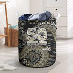 Collingwood Magpies NAIDOC Week 2026 Laundry Basket Australian Aboriginal Dot Art Dreamtime Pattern Style