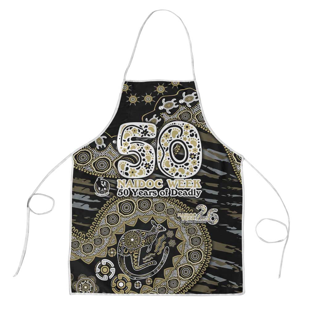 Collingwood Magpies NAIDOC Week 2026 Apron Australian Aboriginal Dot Art Dreamtime Pattern Style