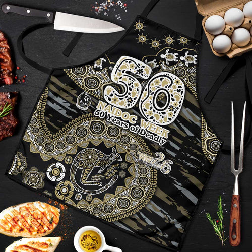 Collingwood Magpies NAIDOC Week 2026 Apron Australian Aboriginal Dot Art Dreamtime Pattern Style