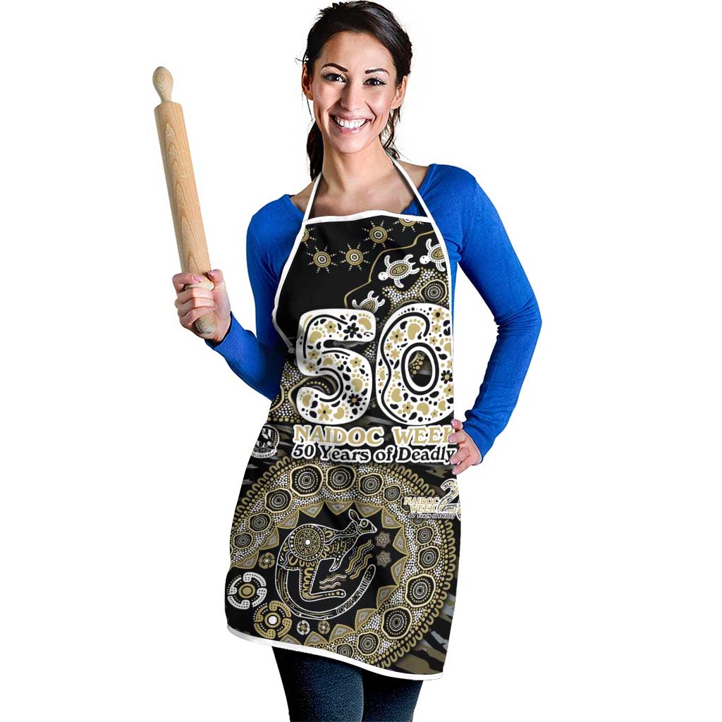 Collingwood Magpies NAIDOC Week 2026 Apron Australian Aboriginal Dot Art Dreamtime Pattern Style